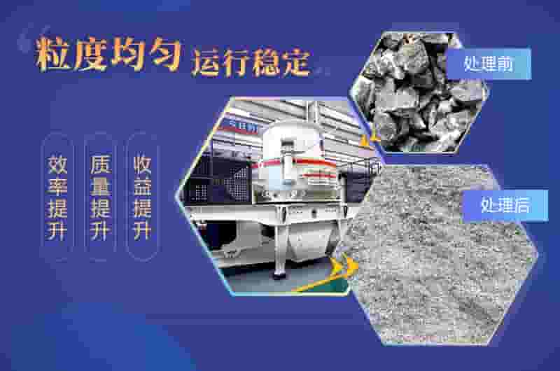 制砂机加工前后物料展示